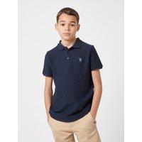 U.S. POLO ASSN. Men's Texture Double Horsemen Polo Shirt in Dark Navy | Size: 15-16 Years