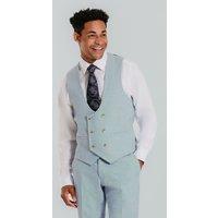 Dobell Men's Light Blue Double Breasted Waistcoat | Size: XL
