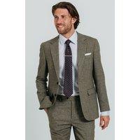 Dobell Men's Sage Green Herringbone Tweed Suit Jacket in Light Green | Size: 44R