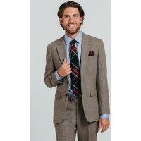 Dobell Men's Brown Herringbone Tweed Suit Jacket | Size: 46R