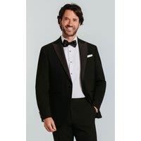 Dobell Men's Black Satin Peak Lapel 2 Piece Tuxedo | Size: 48S