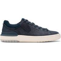 Clarks Men's Courtlite 2 Run Navy Nubuck Trainers, Lace Up in Blue | Size: 8-Standard Fit