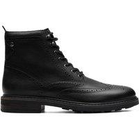Clarks Men's Newford Lace Boot Black Leather Ankle Boots, Lace Up | Size: 8-Standard Fit
