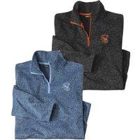 Atlas for Men Men's Half Zip Jumper Pack of 2 in Dark Grey | Size: 3XL