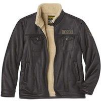 Atlas for Men Men's Aviator Faux Suede Jacket in Dark Brown | Size: 5XL