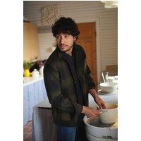 Weird Fish Men's Ryburn Check Over Shirt in Olive | Size: XL