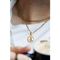 Outrage London Men's Gold St Micheals Pendant Cuban Necklace | Size: 24 inches