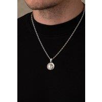 Outrage London Men's Silver St Christopher Pendant Cuban Necklace | Size: 22 inches