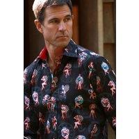 CLAUDIO LUGLI Men's Dartboard Pinup Print Shirt in Black | Size: Large