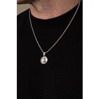 Outrage London Men's Silver St Micheals Pendant Cuban Necklace | Size: 22 inches