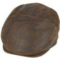 JTAPHRIQUE Men's Gladwinbond Sheep Skin Leather Flat Cap in Brown | Size: Medium