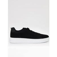 Threadbare Men's Lace Up Textured Trainers in Black | Size: 10