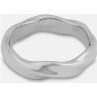 Outrage London Men's Wavy Silver Band Ring 6mm | Size: 12