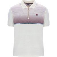 Fila Men's Paco Zip S/S Velour Polo Gardenia/ Fig/ Milky Blue | Size: Small