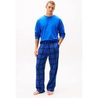 Tommy Hilfiger Men's Original LS Flannel Slippers Set Boxed - Blue | Size: XL
