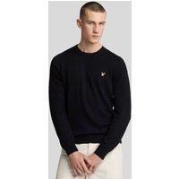 Lyle & Scott Men's Cotton Merino Crew Neck Jumper Jet Black | Size: Large