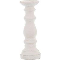 Love Lace Matt White Small Ceramic Column Candle Holder