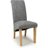 Shankar Karta Scroll Back Tweed Grey Dining Chair