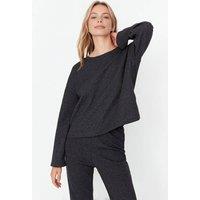 WOVCOR Women's 2-Piece Waffle Knit Pajama Set in Dark Grey | Size: Small