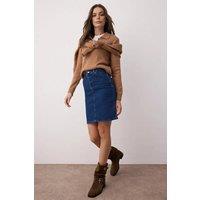 WOVCOR Women's High Waist Stretch Mini Denim Skirt in Blue | Size: 14