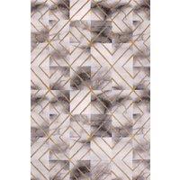Celebrity Interiors Bianco 196SA Cream/Gold Rug in Grey | Size: 80 cm x 150 cm
