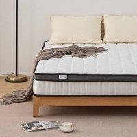 Sloomy Comfort Deep Memory Hybrid Foam Pocket Spring Mattress Zoned Coil Orthopaedic Edge Support & Wave Foam in White | Size: Double