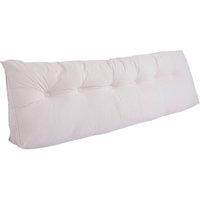 Living and Home Washable Headboard Wedge Pillow with Storage Pocket in White | Size: Large