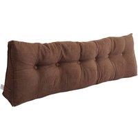 Living and Home Washable Headboard Wedge Pillow with Storage Pocket in Brown | Size: Large