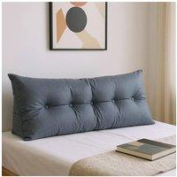 Living and Home Multifunctional Washable Wedge Headboard Pillow with Side Pocket in Dark Grey | Size: Medium