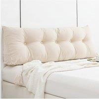 Living and Home Multifunctional Washable Wedge Headboard Pillow with Side Pocket in Beige | Size: Medium