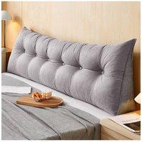Living and Home Multifunctional Washable Wedge Headboard Pillow with Side Pocket in Light Grey | Size: Medium