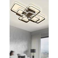 Geometric Interlocking Square Modern Flush Mount Ceiling Light in Black