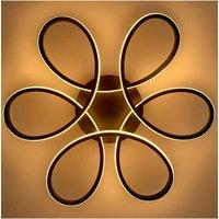Modern Acrylic Light-adjusted Petal LED Semi Ceiling Light in Black