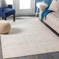 Livabliss Elaziz-Global Grey White Global Living Dining Bedroom Rug in Light Grey | Size: 160 cm x 230 cm