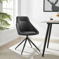 Bravich LTD Lisbon Faux Leather Dining Office Swivel Chair - Set of 2 in Black | Size: 2 Pack