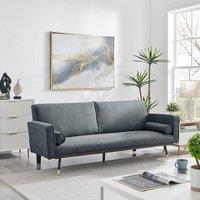 Bravich LTD Jenna 3 Seater Suede Sofa Bed Convertible Guest Bed Settee in Grey