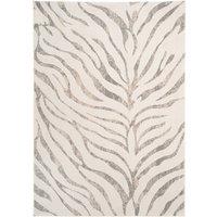 Kukoon Animal Print Plush Pile Black White Zebra Living Room Area Rug in Cream | Size: 240 cm x 330 cm