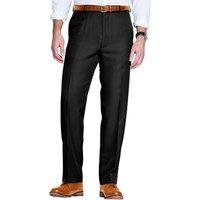 Chums Men's Comfort Fit Formal Elasticated Trousers with Stretch Waist in Black | Size: 44R