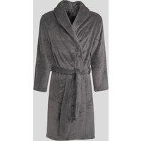 Steel & Jelly Men's Harrow - Supersoft Fleece Dressing Gown in Grey | Size: Large