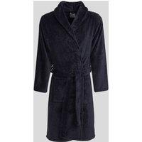 Steel & Jelly Men's Kensal - Herringbone Texture Supersoft Fleece Dressing Gown in Navy | Size: Medium