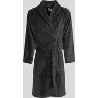 Steel & Jelly Men's Kensal - Herringbone Texture Supersoft Fleece Dressing Gown in Charcoal | Size: Small