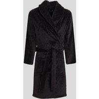 Steel & Jelly Men's Osterley - Waffle Texture Supersoft Fleece Dressing Gown in Black | Size: Medium