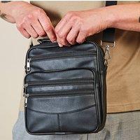 Coopers of Stortford Black Leather-Look Multi Pocket Men's Crossbody Bag