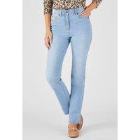 Damart Women's Straight Leg Denim Jeans - Comfortable, Stretch Cotton in Light Blue | Size: 22S