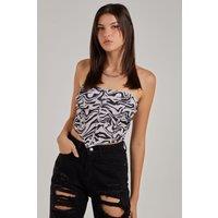 Pink Vanilla Women's Swirl Printed Corset Top in Black | Size: Medium