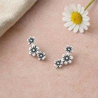 Orsa May Women's Sterling Silver Triple Flower Stud Earrings