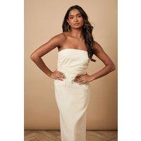 Oasis Women's Strapless Maxi Dress in Stone | Size: 8