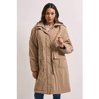 Dorothy Perkins Women's Barrel Sleeve Parka Coat in Mocha | Size: 16