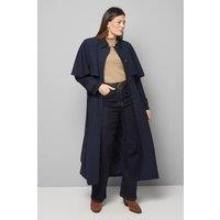 Wallis Women's Belted Cape Coat in Navy | Size: 12