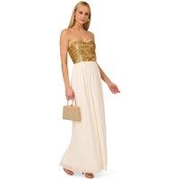 Adrianna Papell Women's Beaded Strapless Long Dress in White | Size: 12